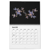 Calendrier Design d'art fractal coloré pour douze mois (Mar 2026)
