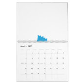 Calendrier Design de fleurs stylisées, bleu turquoise, avec c (Mar 2027)