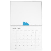Calendrier Design de fleurs stylisées, bleu turquoise, avec c (Jan 2027)