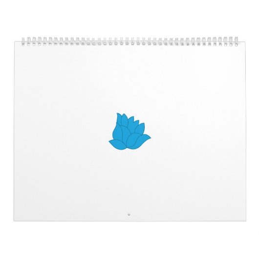 Calendrier Design de fleurs stylisées, bleu turquoise, avec c (Protection)