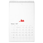 Calendrier Design de pétales de fleurs rouges avec un centre (Feb 2027)