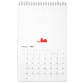Calendrier Design de pétales de fleurs rouges avec un centre (Jan 2027)