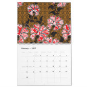 Calendrier design d'un mur rouge et noir suspendu (Feb 2027)