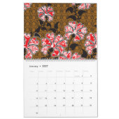 Calendrier design d'un mur rouge et noir suspendu (Jan 2027)