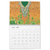 Calendrier design d'un mur vert et jaune suspendu (Mar 2027)