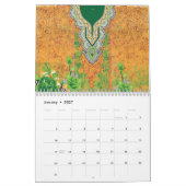 Calendrier design d'un mur vert et jaune suspendu (Jan 2027)