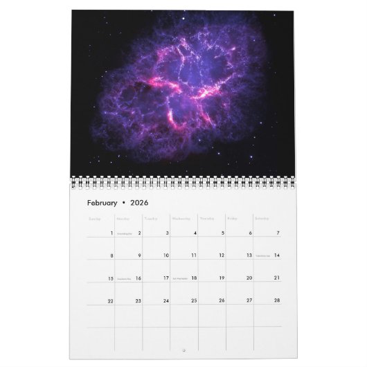 Calendrier Design élégant et moderne paysage de l'espace 2021 (Feb 2026)