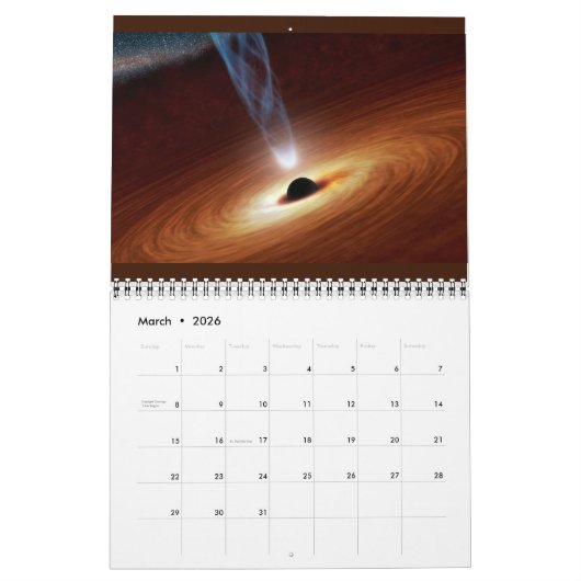Calendrier Design élégant et moderne paysage de l'espace 2021 (Mar 2026)