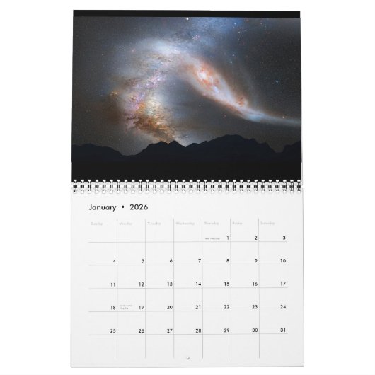 Calendrier Design élégant et moderne paysage de l'espace 2021 (Jan 2026)