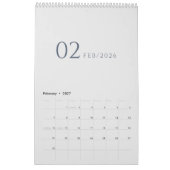 Calendrier Design minimaliste et épuré (Feb 2027)