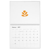 Calendrier Design orangé style fleur sur fond sombre (Feb 2027)