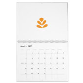 Calendrier Design orangé style fleur sur fond sombre (Mar 2027)