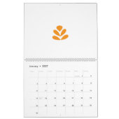Calendrier Design orangé style fleur sur fond sombre (Jan 2027)