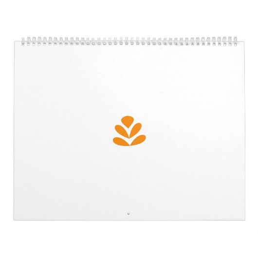Calendrier Design orangé style fleur sur fond sombre (Protection)