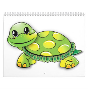 Calendrier Dessin drôle de tortue pour la maternelle
