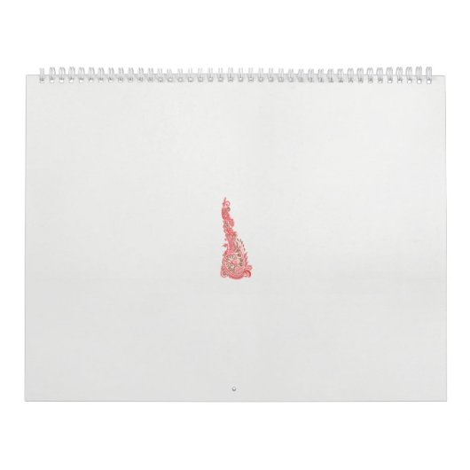 Calendrier dessin d'un oiseau avec des fleurs dessus (Protection)