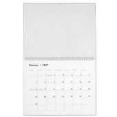 Calendrier dessin d'une fleur rouge sur un arrière - plan bla (Feb 2027)