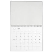 Calendrier dessin d'une fleur rouge sur un arrière - plan bla (Mar 2027)