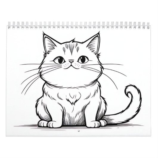 Calendrier Dessins au trait de chats et de chiens (Protection)