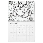 Calendrier Dessins au trait de chats et de chiens (Feb 2027)