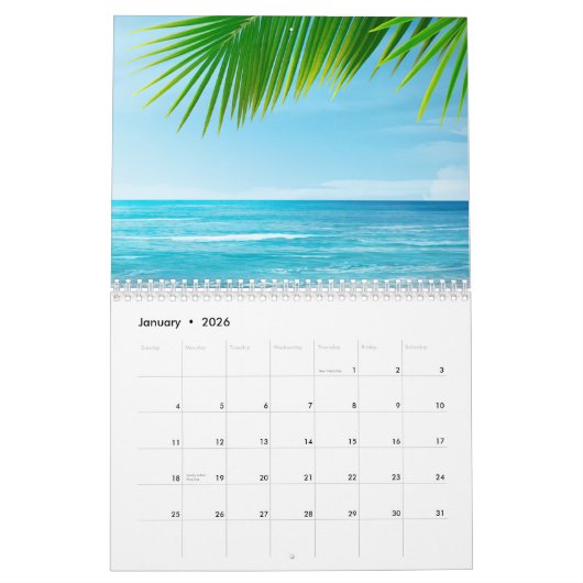Calendrier d'été de plage 2021 (Jan 2026)