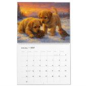 Calendrier Deux Chiots Mignons (Jan 2027)