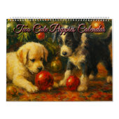 Calendrier Deux Chiots Mignons (Protection)