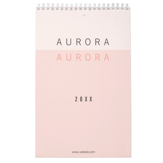 Calendrier Deux tons rose minimaliste (Protection)