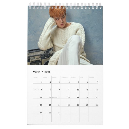 Calendrier d'EXO Sehun (Mar 2026)