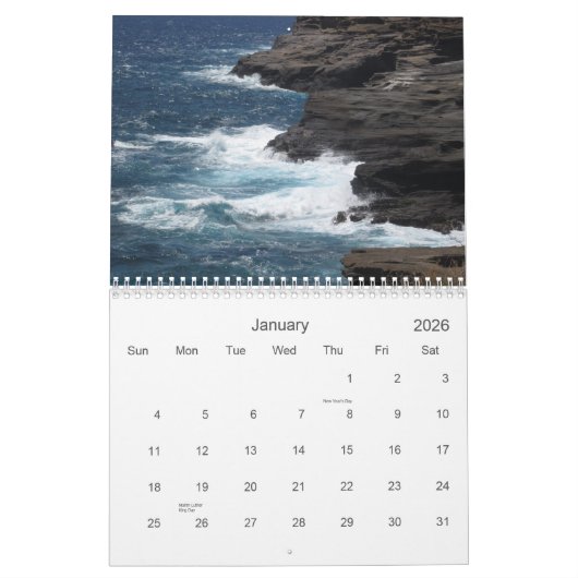 Calendrier d'Hawaï 2012 (Jan 2026)