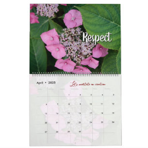 Calendrier Dieu méditation photo jardin : mots