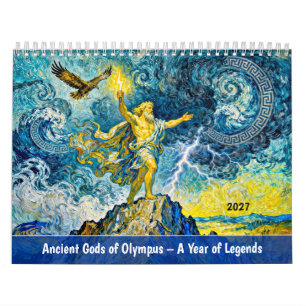 Calendrier Dieux anciens de l'Olympe - Une année de légendes