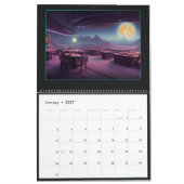 Calendrier d'illustration d'art futuriste (Jan 2027)