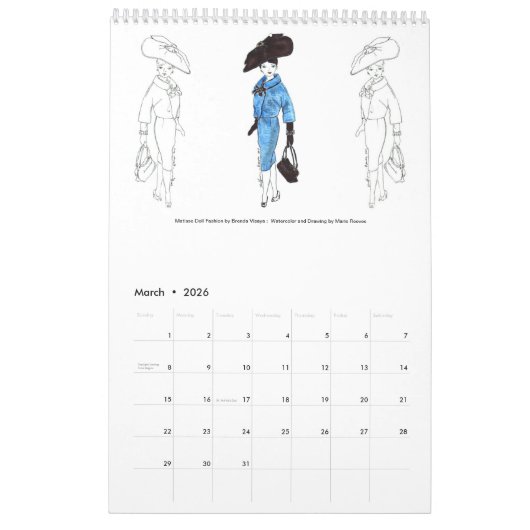 Calendrier d'illustration de MatisseFashions 2024 (Mar 2026)