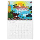 Calendrier d'illustrations d'Afrique (Feb 2027)