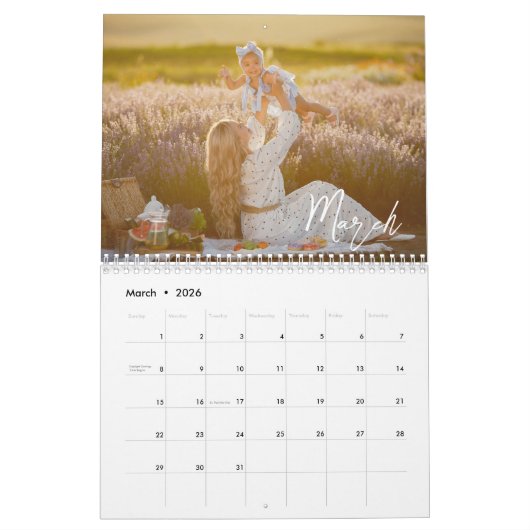 Calendrier d'image personnalisé avec script (Mar 2026)