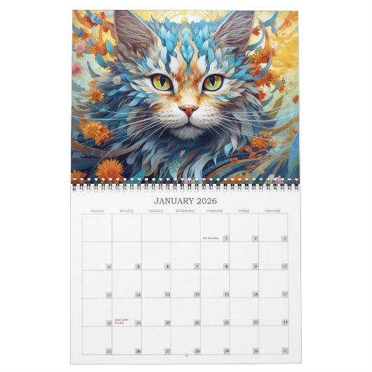 Calendrier d'Imaginaire Whimsical 2026 Chats (Jan 2026)