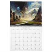 Calendrier Dimensions visionnaires 2027 3 Paysages surréalist (Jan 2027)