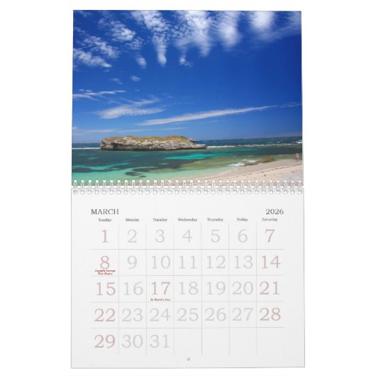 Calendrier d'impression 2023 - Plage (Mar 2026)