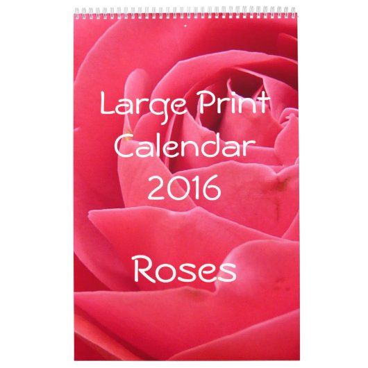 Calendrier d'impression grand format 2016 Rose une (Protection)
