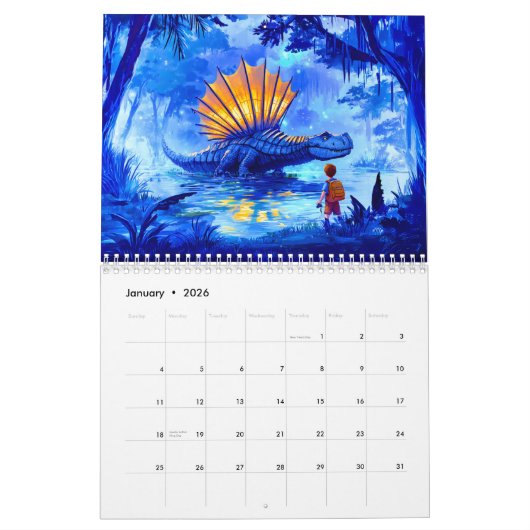 Calendrier Dino Adventures – A Boy’s Prehistoric Journey (Jan 2026)