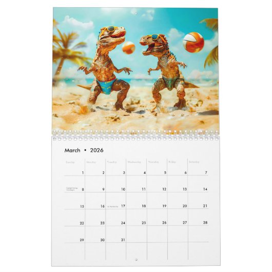 Calendrier Dino Summer Break – Prehistoric Fun in the Sun (Mar 2026)