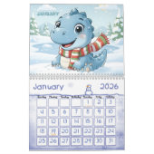Calendrier Dinosaur Adventure Personalized Kids Calendar 2026 (Jan 2026)