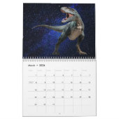 Calendrier Dinosaures Ciel brillant foncé Beau Mur (Mar 2026)