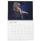 Calendrier Dinosaures Ciel brillant foncé Beau Mur (Feb 2026)