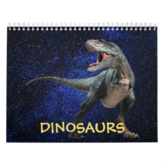 Calendrier Dinosaures Ciel brillant foncé Beau Mur (Protection)