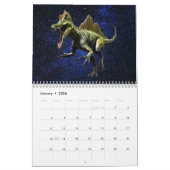 Calendrier Dinosaures Ciel brillant foncé Beau Mur (Jan 2026)