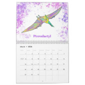 Calendrier Dinosaures personnalisé coloré (Mar 2026)