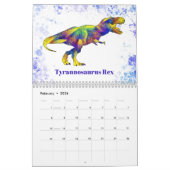 Calendrier Dinosaures personnalisé coloré (Feb 2026)
