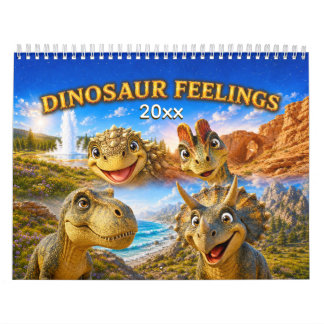 Calendrier Dinosaures Sentiments: Dino Enfants Mignon & Color